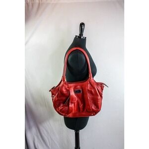 Isaac Mizrahi Purse Red Leather Shoulder Bag